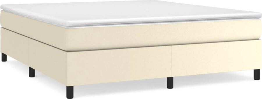 VidaXL Boxspringbedframe kunstleer crèmekleurig 160x200 cm - Foto 3