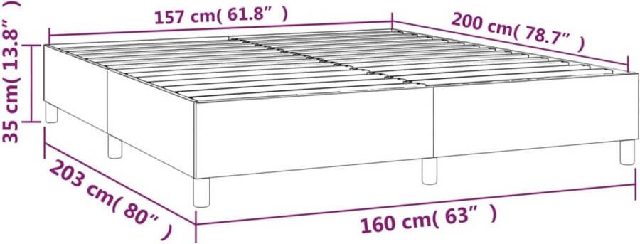 VidaXL Boxspringbedframe kunstleer crèmekleurig 160x200 cm - Foto 2