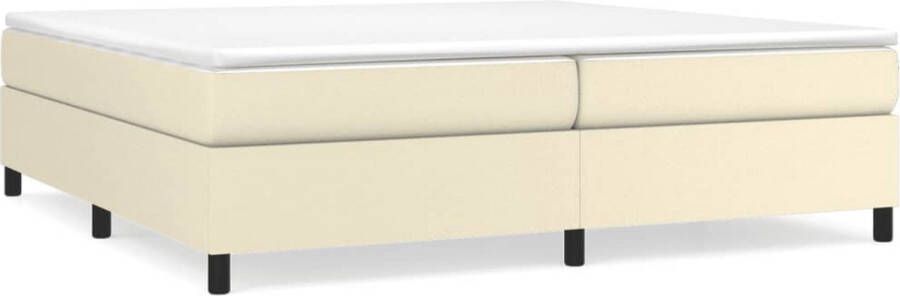 VidaXL Bedframe Kunstleer crème 200x200 cm Boxspring Frame Slaapcomfort Tweepersoons Bed Kunstleder Bed Creme Kleur Design Bed Moderne Slaapkamer - Foto 2