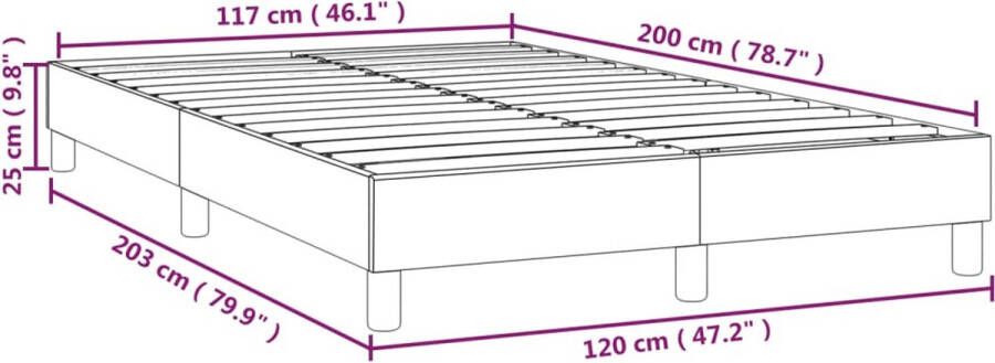 VidaXL Boxspringbedframe kunstleer grijs 120x200 cm - Foto 2