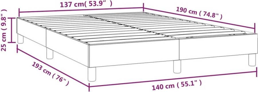 VidaXL -Boxspringframe-kunstleer-grijs-140x190-cm - Foto 2