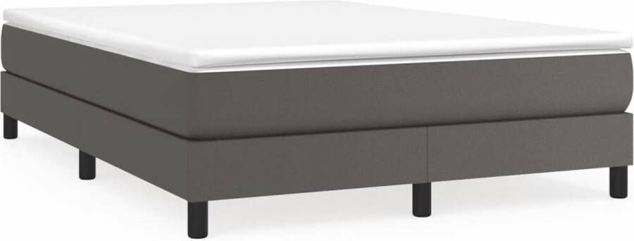 VidaXL Boxspringbedframe kunstleer grijs 140x200 cm - Foto 2