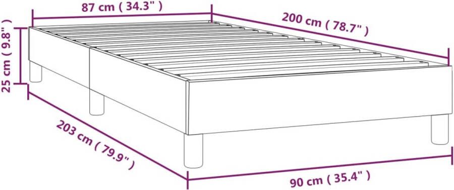 VidaXL -Boxspringframe-kunstleer-grijs-90x200-cm - Foto 2