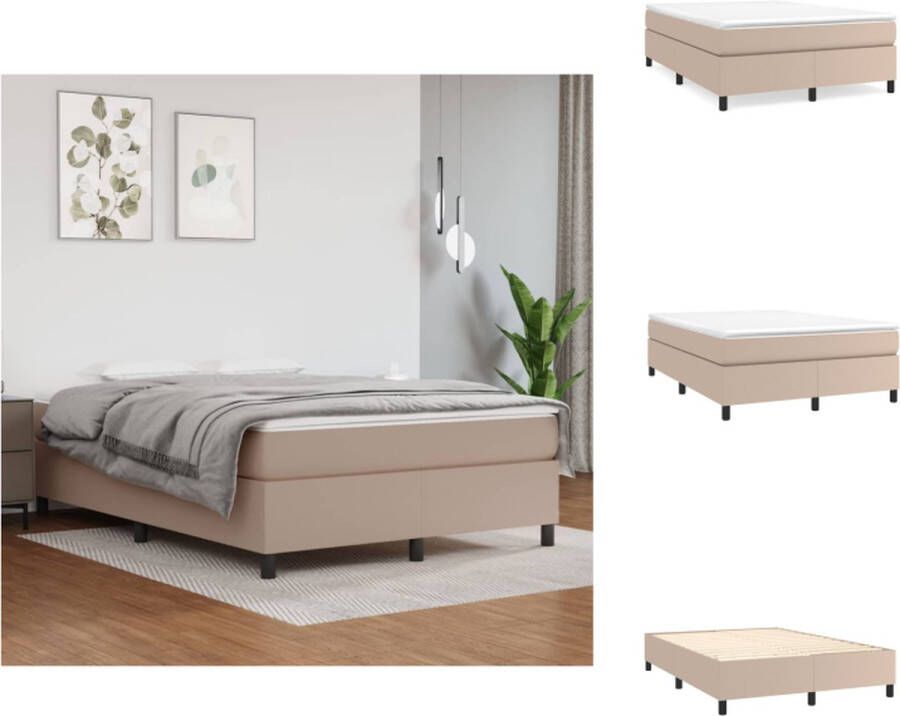 VidaXL Bedframe Cappuccino Kunstleer Multiplex Afmetingen- 203 x 143 x 35 cm Duurzaam materiaal Bed - Foto 5