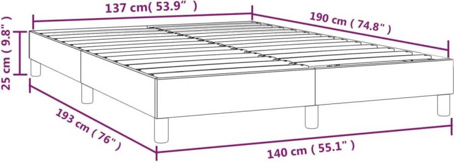 VidaXL Boxspringbedframe kunstleer wit 140x190 cm - Foto 2