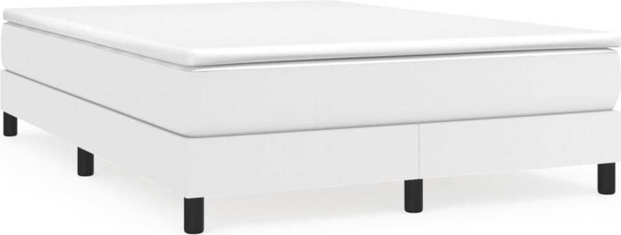 VidaXL Boxspringbedframe kunstleer wit 140x190 cm