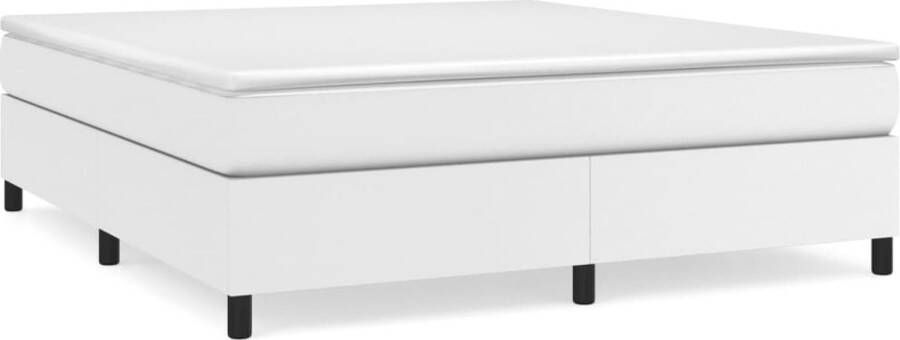VidaXL Boxspringbedframe kunstleer wit 180x200 cm