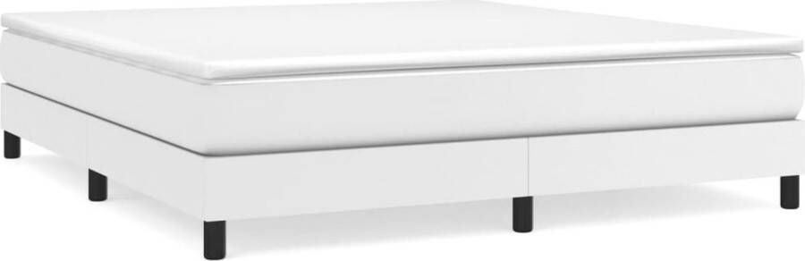 VidaXL Boxspringbedframe kunstleer wit 180x200 cm