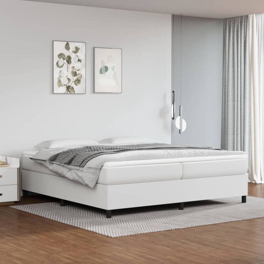 VidaXL Boxspringbedframe kunstleer wit 200x200 cm