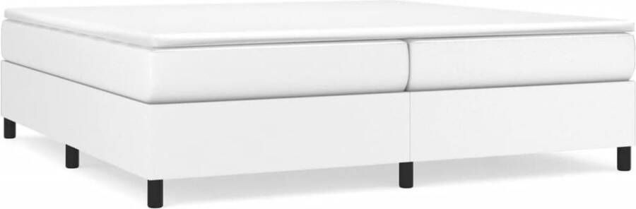 VidaXL Boxspringbedframe kunstleer wit 200x200 cm - Foto 3