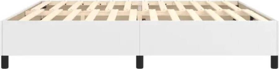 VidaXL Boxspringbedframe kunstleer wit 200x200 cm - Foto 5