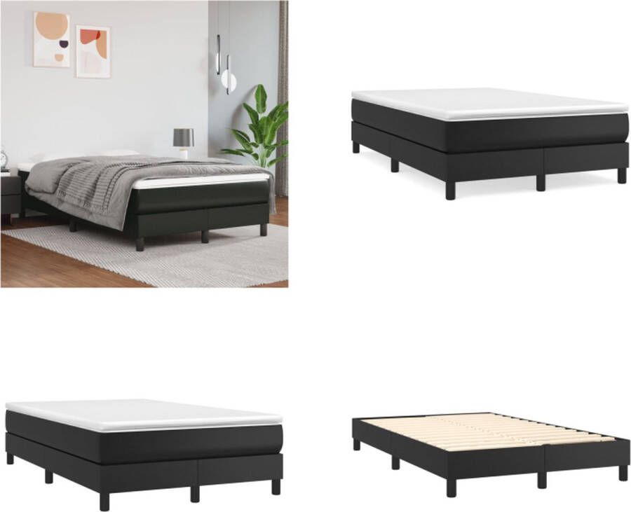 VidaXL Boxspringframe kunstleer zwart 120x200 cm Boxspringframe Boxspringframes Bed Ledikant - Foto 2