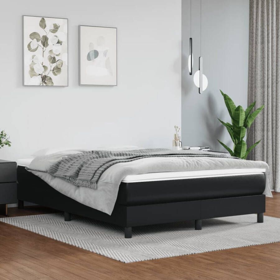 VidaXL Boxspringbedframe kunstleer zwart 140x190 cm - Foto 4