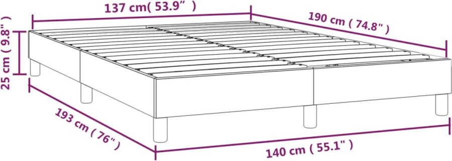 VidaXL Boxspringbedframe kunstleer zwart 140x190 cm - Foto 3