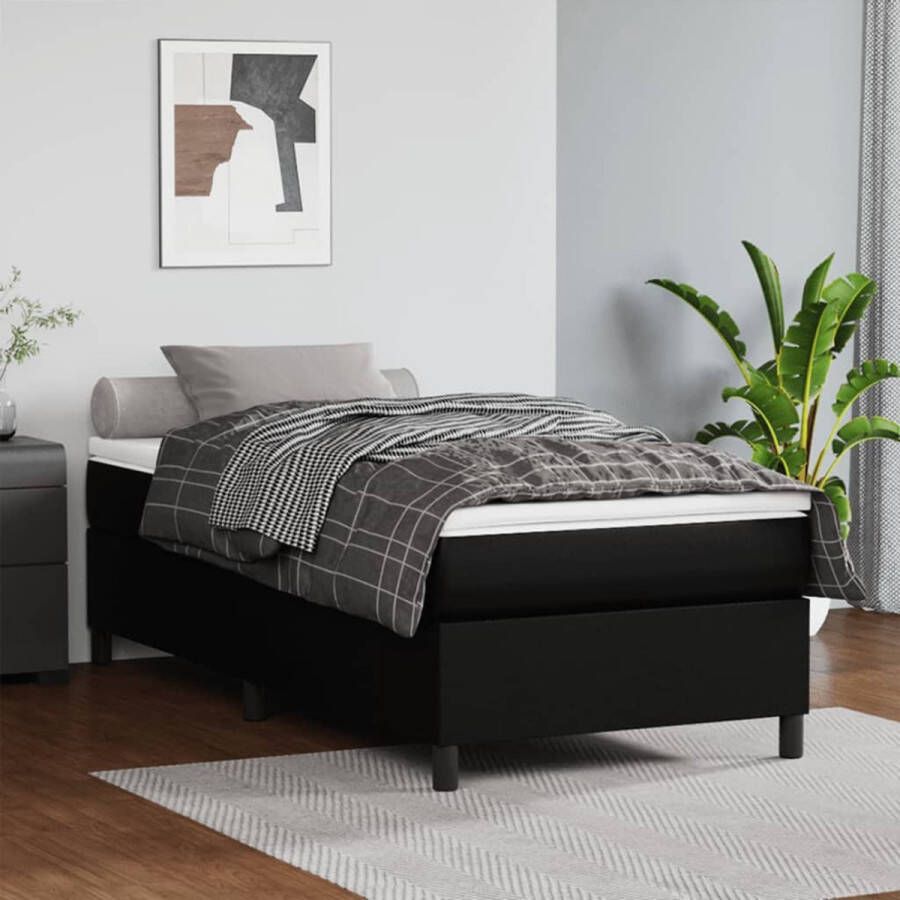 VidaXL Boxspringbedframe kunstleer zwart 90x190 cm - Foto 5