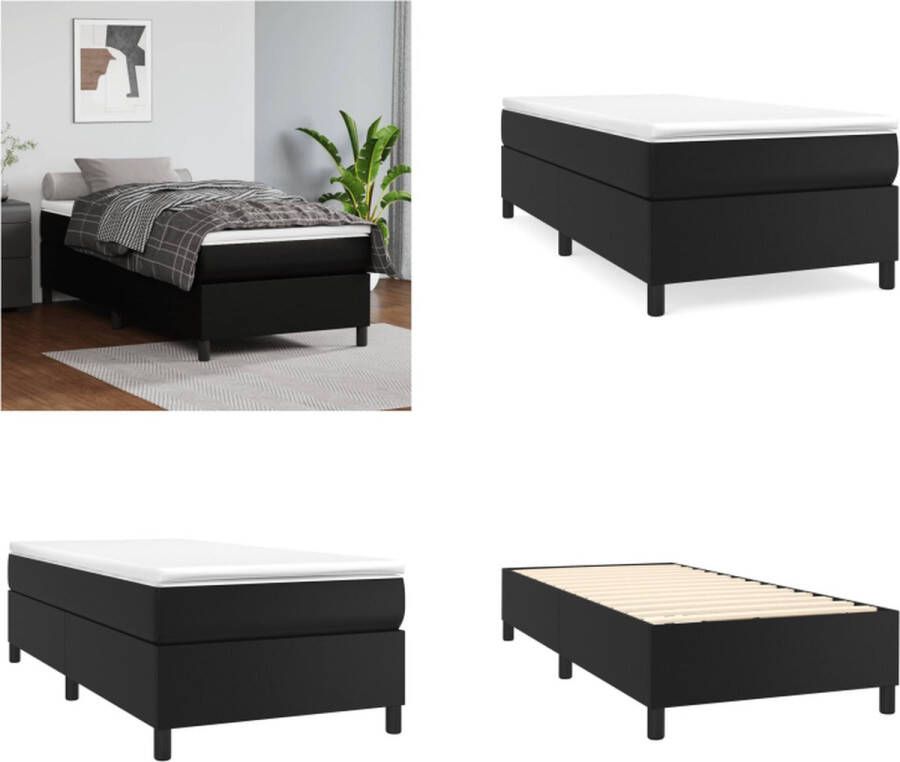 VidaXL Boxspringframe kunstleer zwart 90x190 cm Boxspringframe Boxspringframes Bed Ledikant