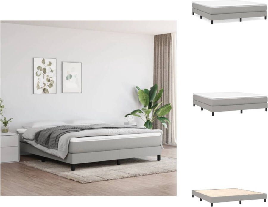 VidaXL Bedframe Bed Slaapmeubel Bedframe zonder matras stof lichtgrijs 160x200 cm - Foto 4