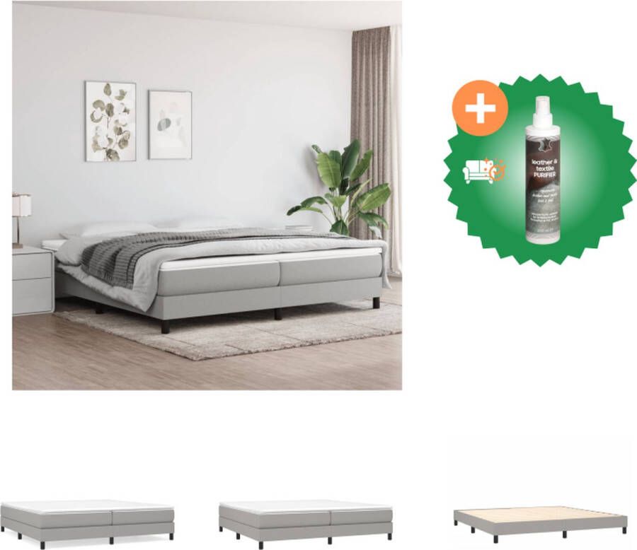 VidaXL Boxspringframe Lichtgrijs 203 x 200 x 35 cm (B x L x H) Geschikt voor 200 x 200 cm matras Duurzaam materiaal Bed Inclusief Reiniger