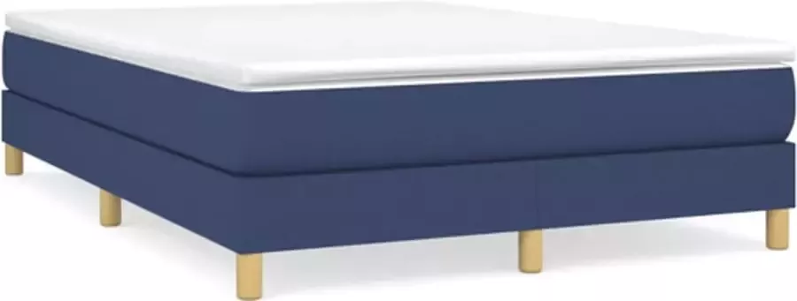 VidaXL Bedframe zonder matras stof blauw 140x190 cm