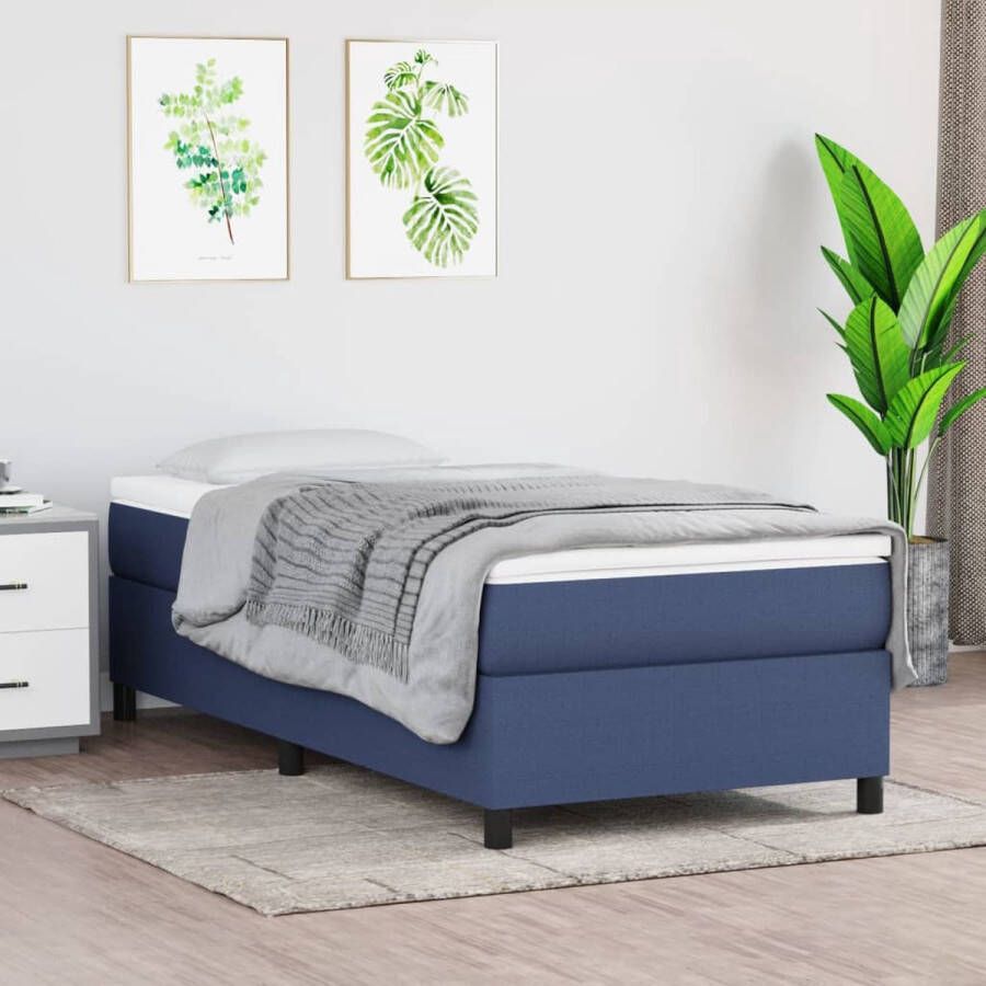 VidaXL Bedframe zonder matras 80x200 cm stof blauw - Foto 2