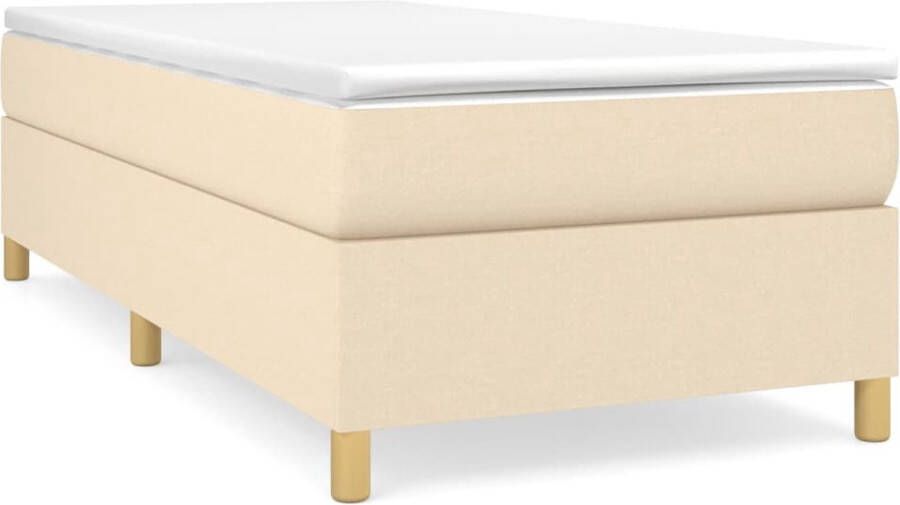 VidaXL Boxspring Crèmekleurig 80x200 cm Boxspringbed Boxspring Creme Kleurig Tweepersoons Bed Pocketveer Matras Middelhard Matras Slaapkamer Meubels - Foto 2