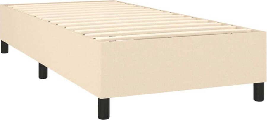 VidaXL Bedframe zonder matras 100x200 cm stof crÃ¨mekleurig - Foto 2