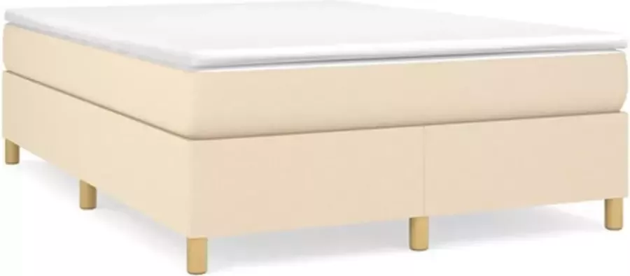 VidaXL Bedframe zonder matras stof crÃ¨mekleurig 140x190 cm - Foto 3