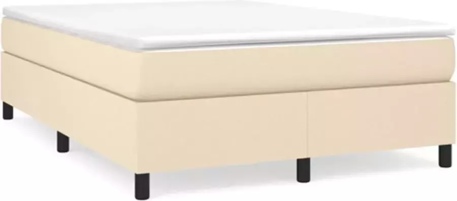 VidaXL Bedframe zonder matras stof crÃ¨mekleurig 140x190 cm - Foto 5