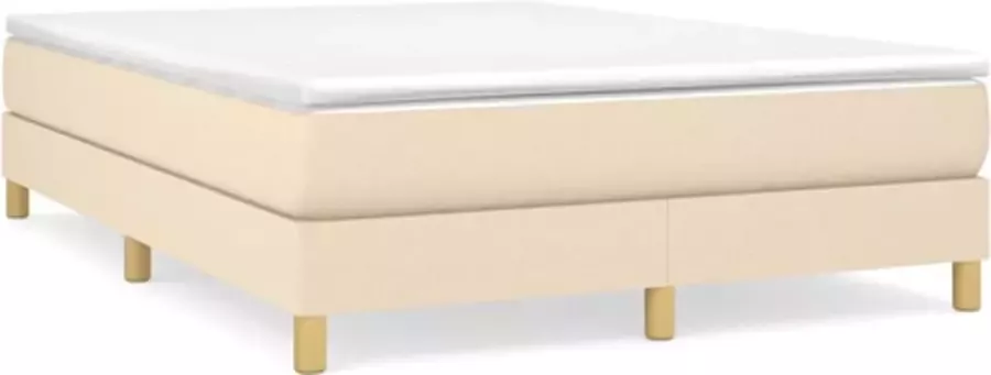 VidaXL Bedframe zonder matras stof crÃ¨mekleurig 140x190 cm - Foto 2