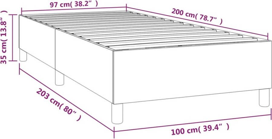 VIDAXL Bedframe zonder matras 100x200 cm stof donkerbruin - Foto 2