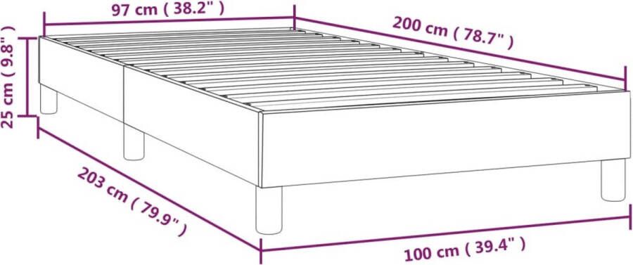 VIDAXL Bedframe zonder matras 100x200 cm stof donkerbruin - Foto 3