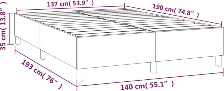 VIDAXL Bedframe zonder matras stof donkerbruin 140x190 cm - Foto 2