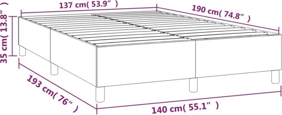 VIDAXL Bedframe zonder matras stof donkerbruin 140x190 cm - Foto 2