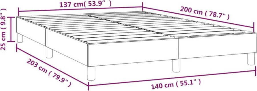 VIDAXL Bedframe zonder matras stof donkerbruin 140x200 cm - Foto 2