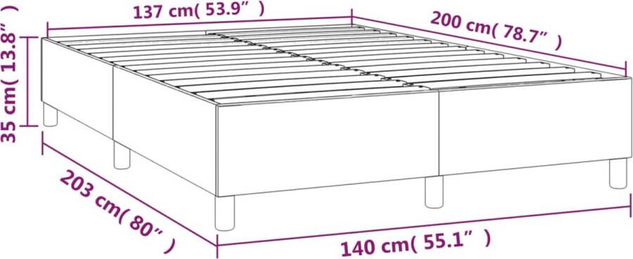 VidaXL Bedframe zonder matras stof donkerbruin 140x200 cm - Foto 4