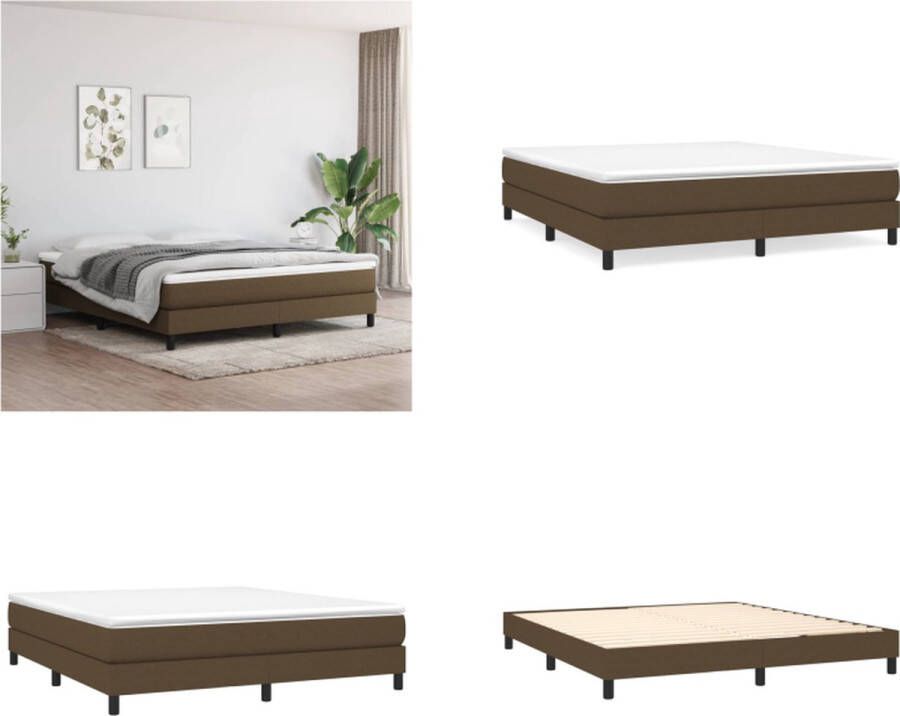 VidaXL Boxspringframe stof donkerbruin 180x200 cm Boxspringframe Boxspringframes Bed Ledikant
