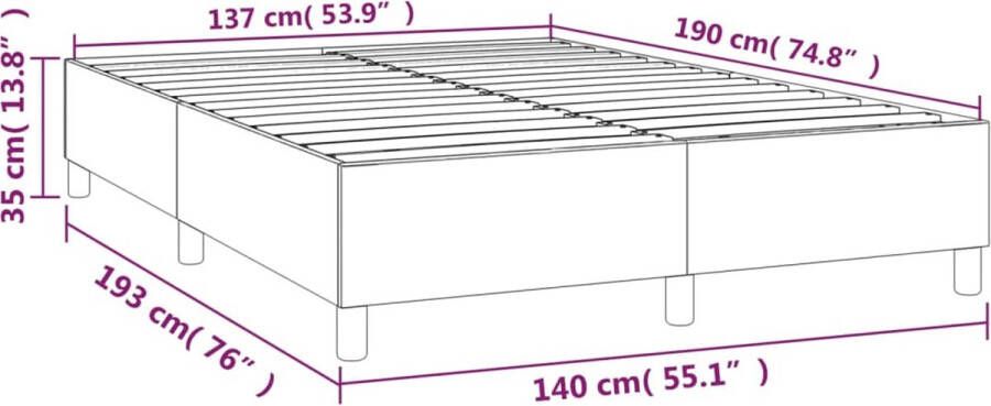 VidaXL Bedframe zonder matras stof donkergrijs 140x190 cm - Foto 2