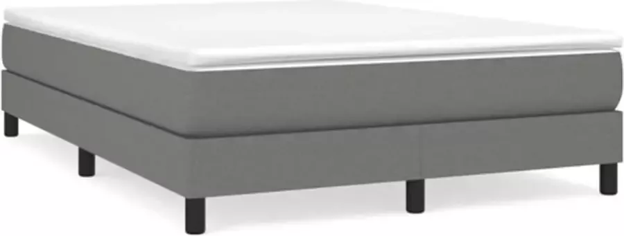 VidaXL Bedframe zonder matras stof donkergrijs 140x190 cm - Foto 3