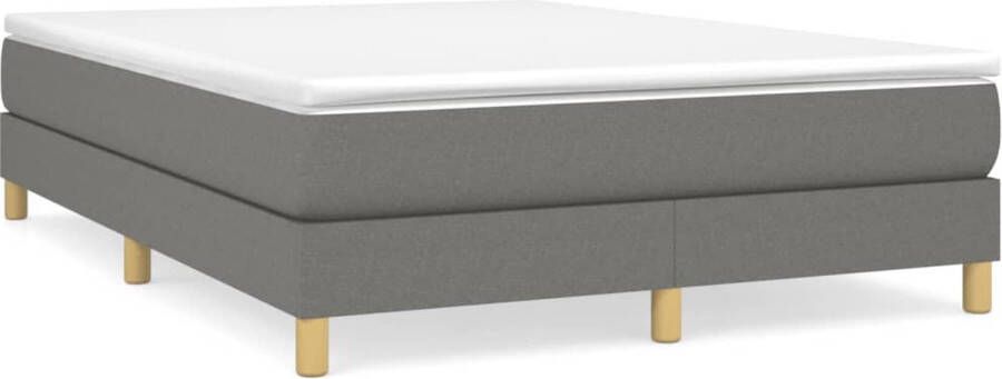 Vida XL Boxspring met matras stof donkergrijs 140x190 cm SKU: V3144168 - Foto 3