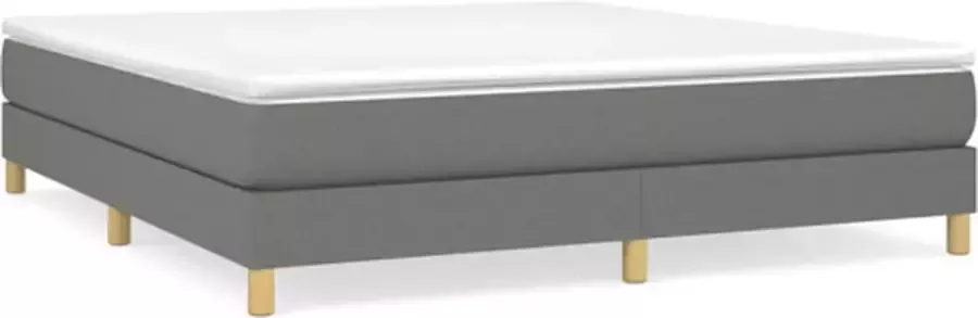 VidaXL Bedframe zonder matras stof donkergrijs 160x200 cm - Foto 2