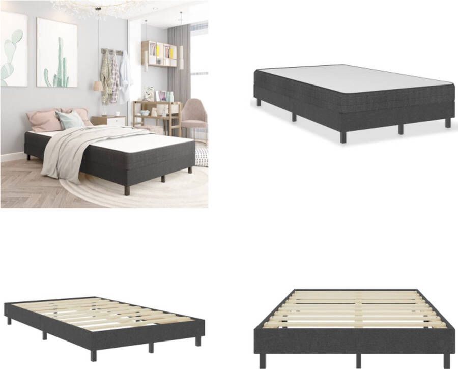 VidaXL Boxspringframe stof grijs 120x200 cm Boxspringframe Boxspringframes Boxspring Boxsprings