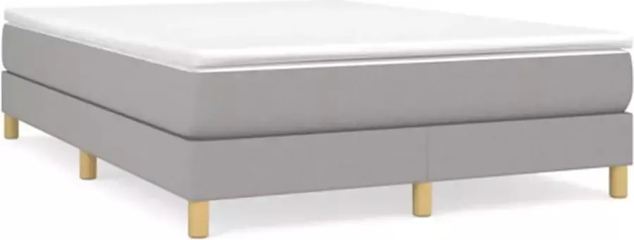 VidaXL Bedframe zonder matras stof lichtgrijs 140x190 cm - Foto 2