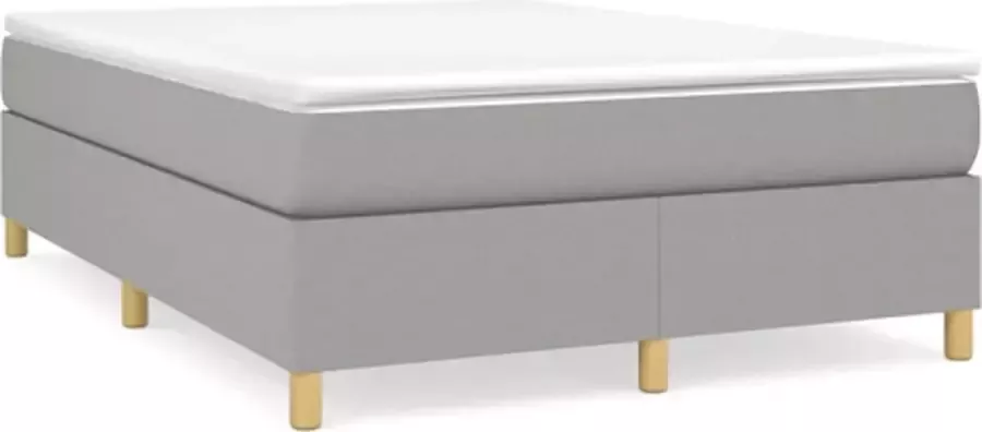 VidaXL Bedframe zonder matras stof lichtgrijs 140x190 cm - Foto 3