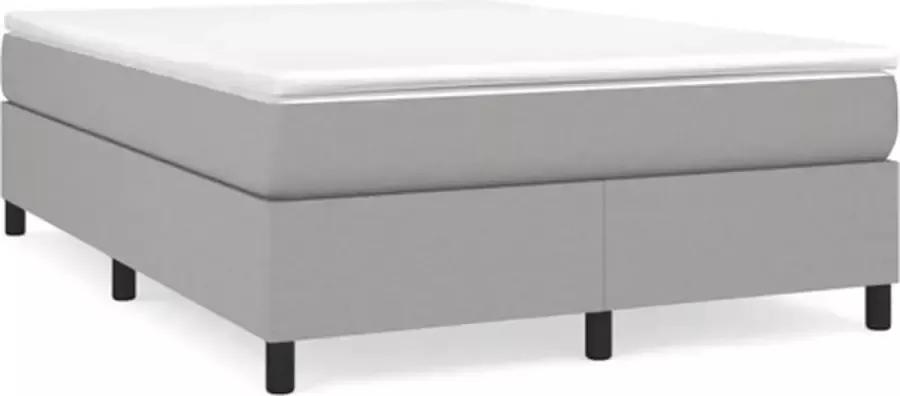 VidaXL Bedframe zonder matras stof lichtgrijs 140x190 cm - Foto 7