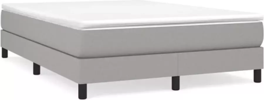 VidaXL Bedframe zonder matras stof lichtgrijs 140x190 cm - Foto 5