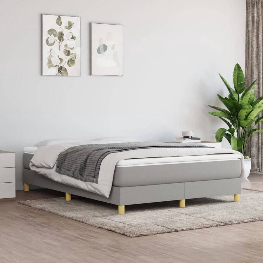 VidaXL Bedframe zonder matras stof lichtgrijs 140x190 cm