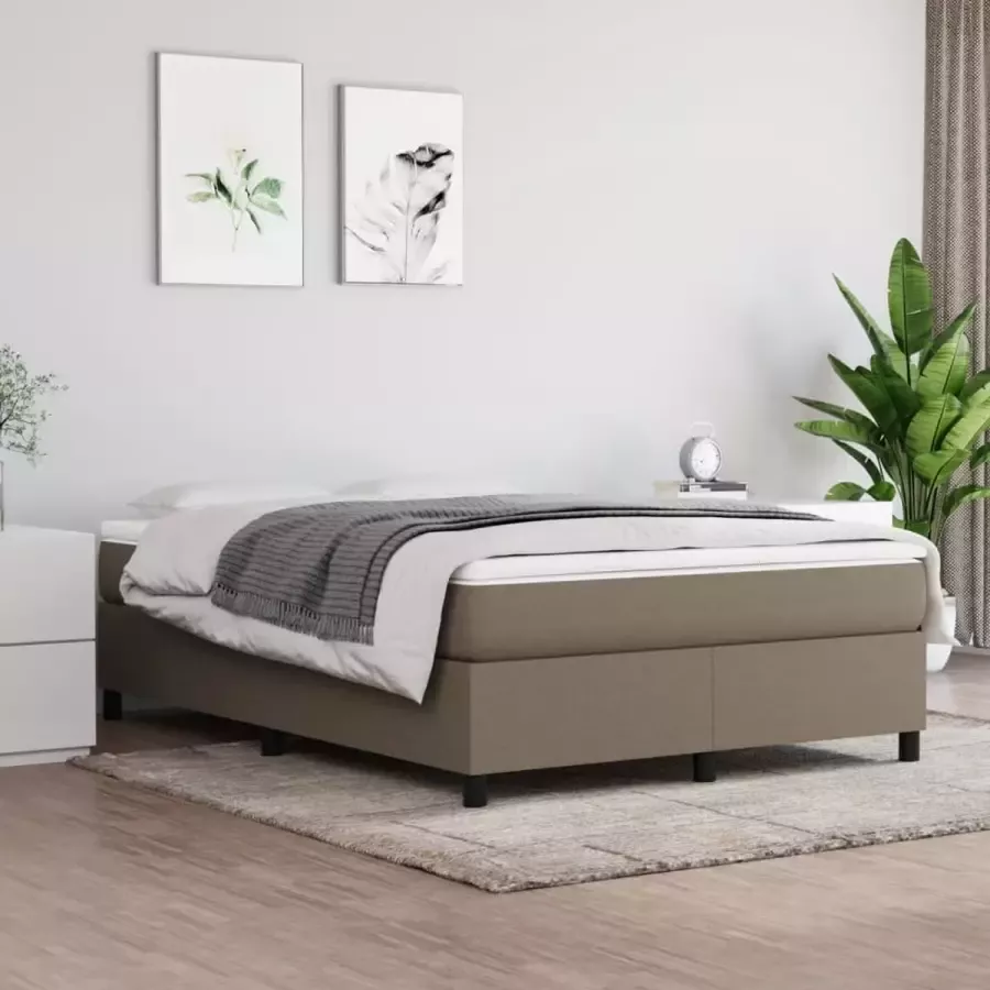 VidaXL Bedframe zonder matras stof taupe 140x190 cm
