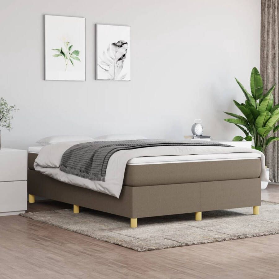 VidaXL Bedframe zonder matras stof taupe 140x190 cm - Foto 3