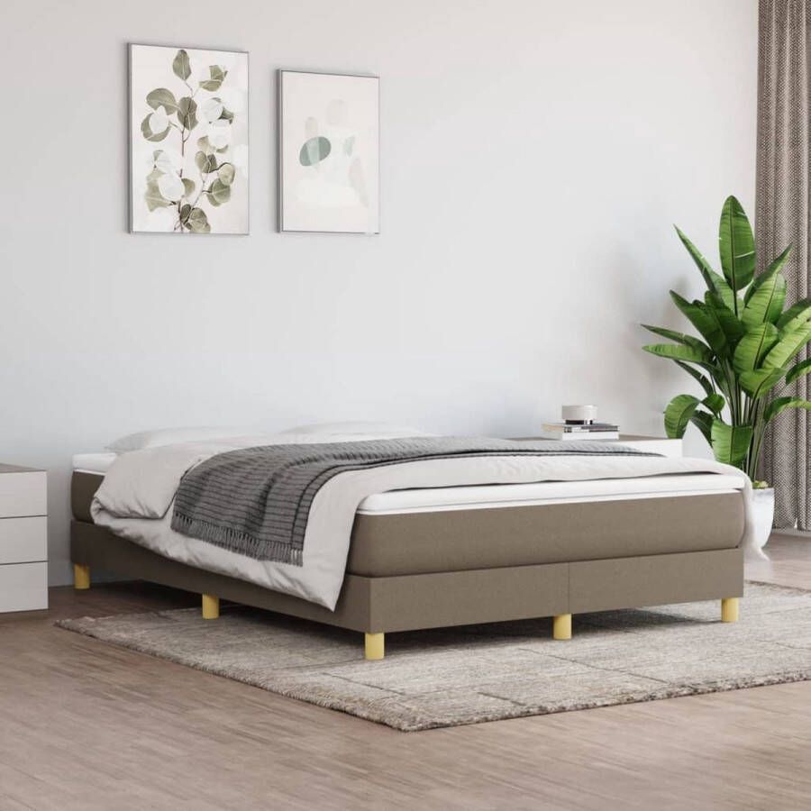 VidaXL Bedframe zonder matras stof taupe 140x200 cm