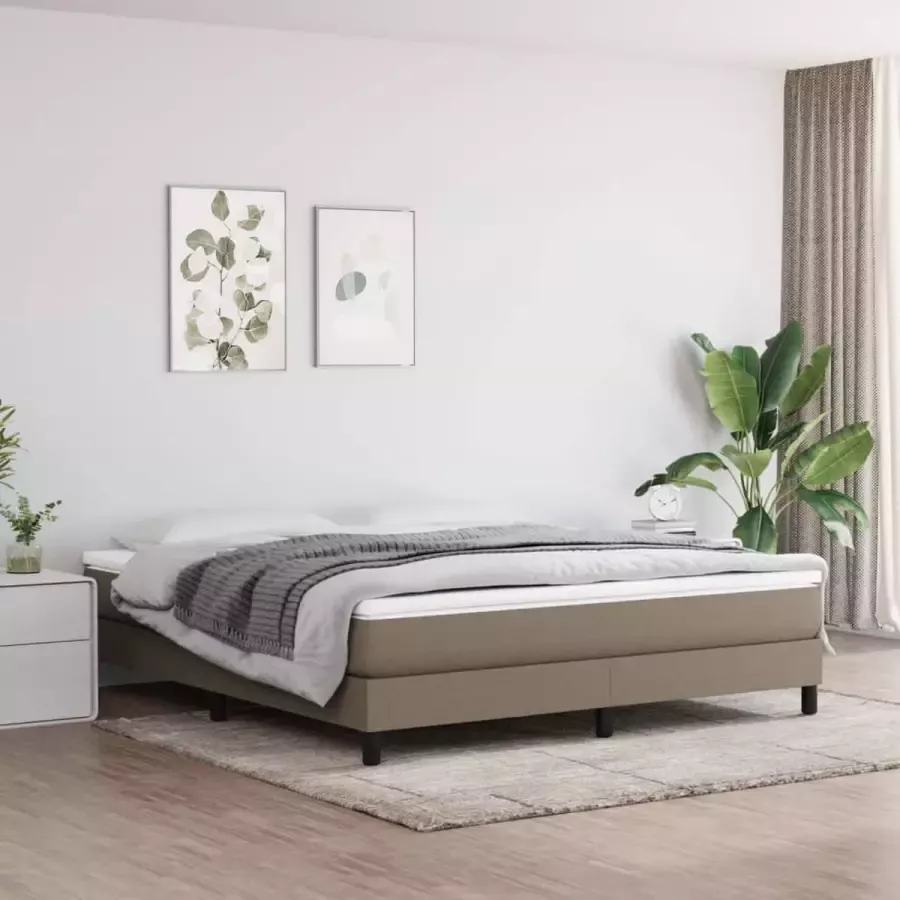 VidaXL Bedframe zonder matras stof taupe 160x200 cm